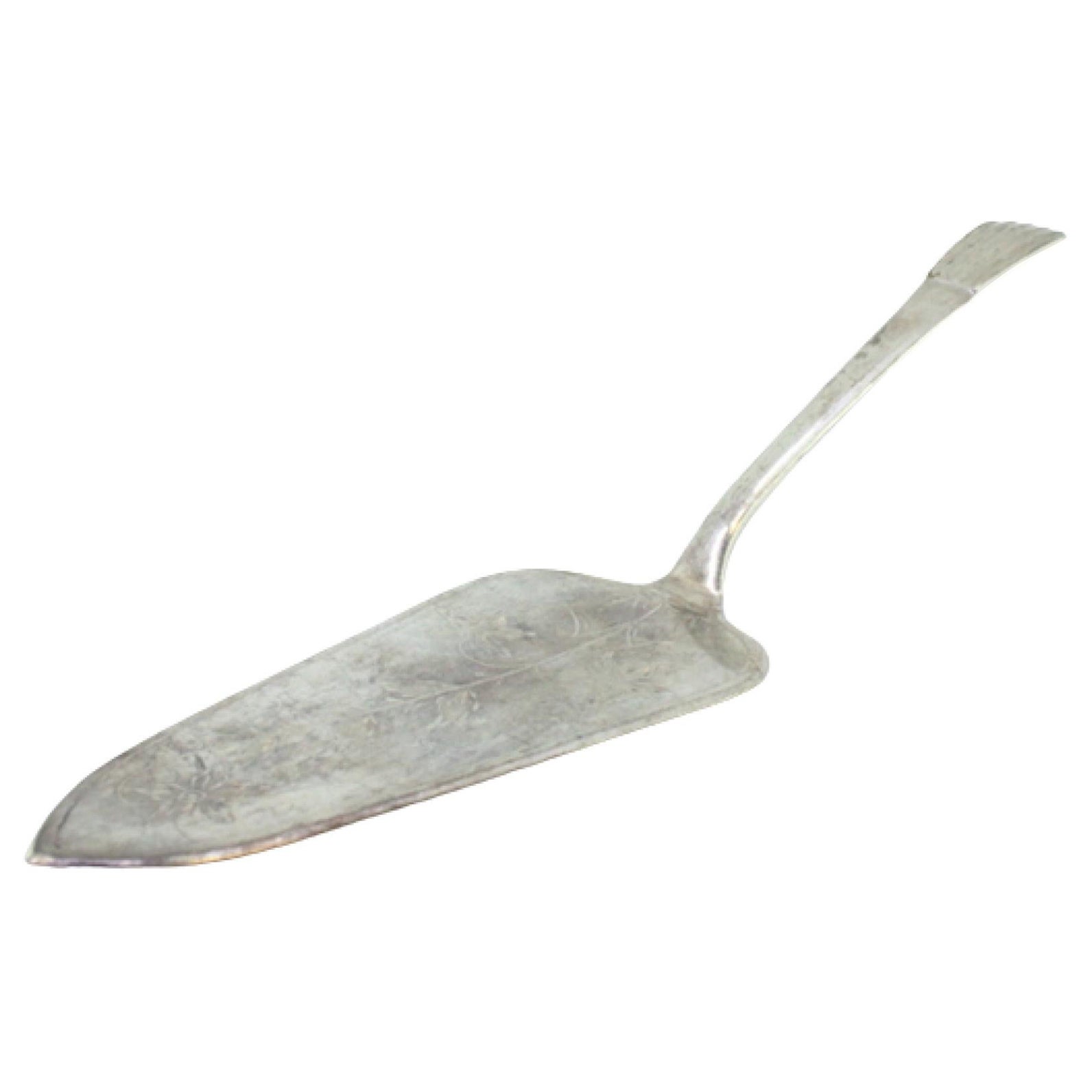 Silver cake serving spatula