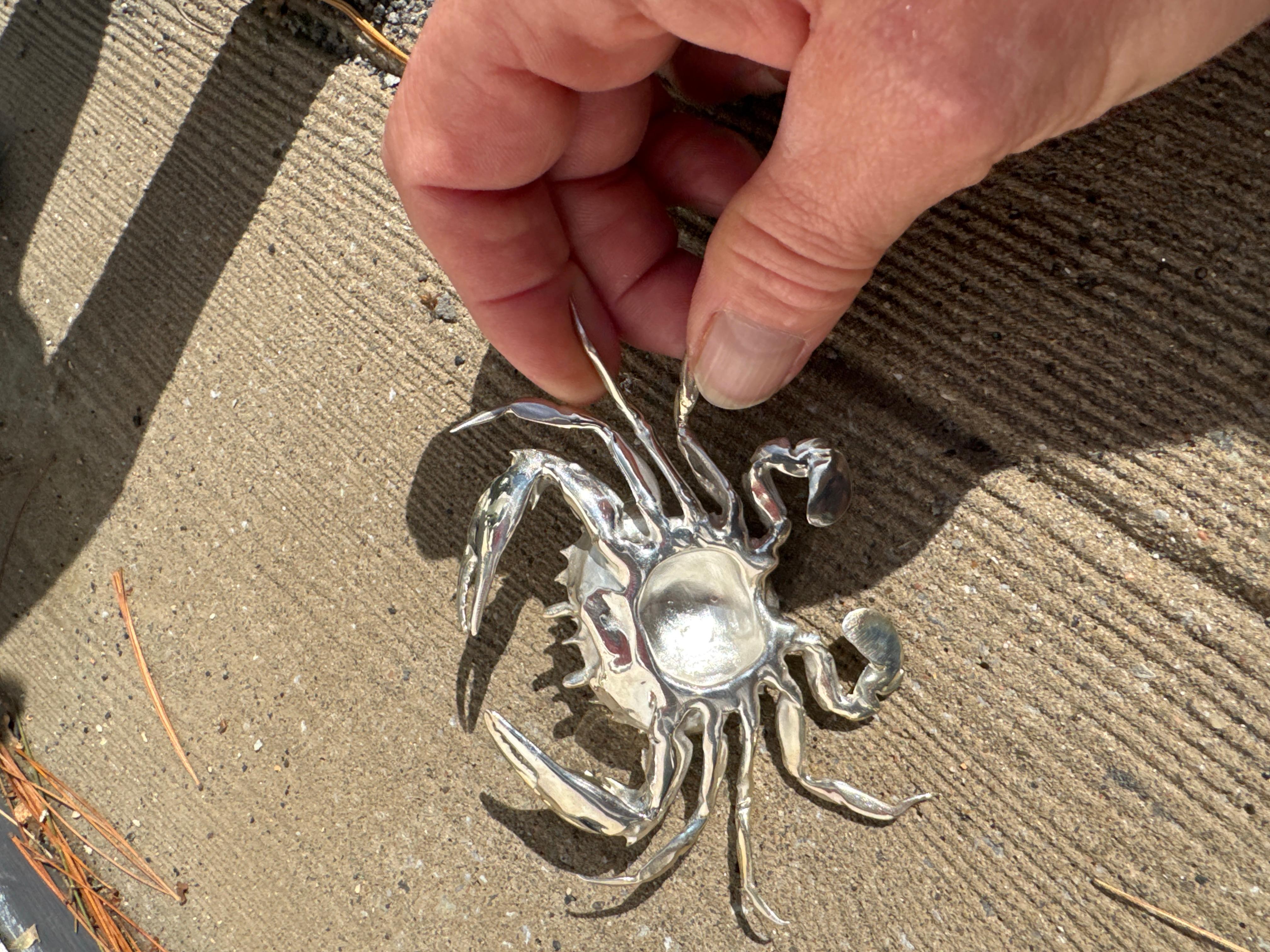 Women's or Men's Silver Calico Crab For Sale