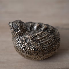 Silver Cambodian Quail Betel Nut Box