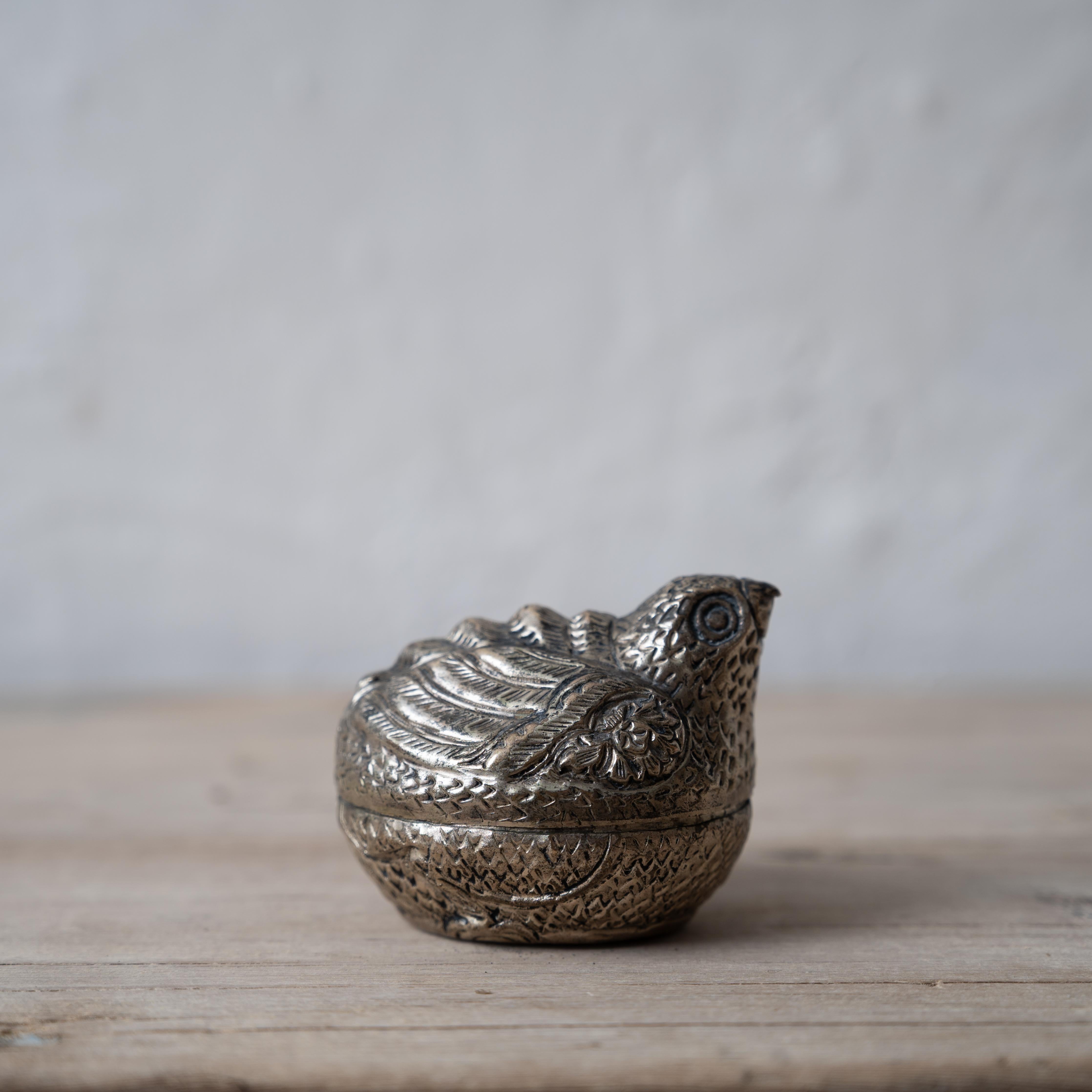 Silver Cambodian Quail Betel Nut Box For Sale 2