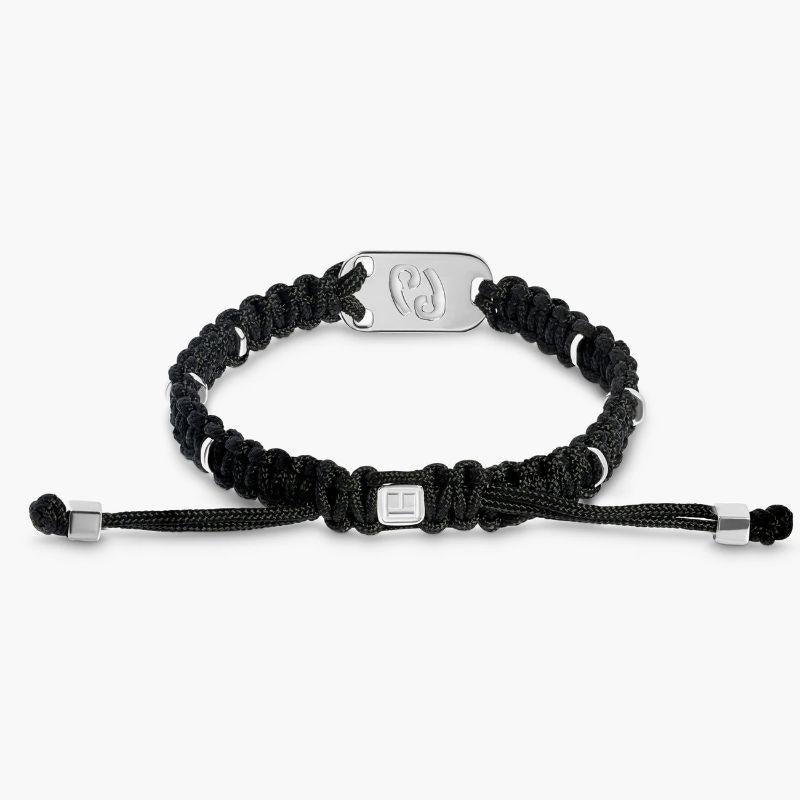 Silver Cancer Bracelet with Black Macrame

The Cancer star sign stands out in silver against effortless black macrame for a bracelet that makes the perfect, personal birthday gift, or treat for yourself.

Additional Information
Material: Silver,