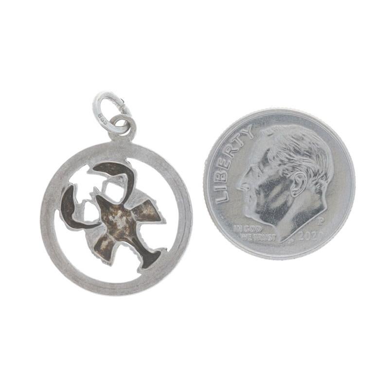 Women's or Men's Silver Cancer Zodiac Sign Pendant - 835 Astrology Lobster Charm For Sale