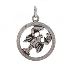 Silver Cancer Zodiac Sign Pendant - 835 Astrology Lobster Charm