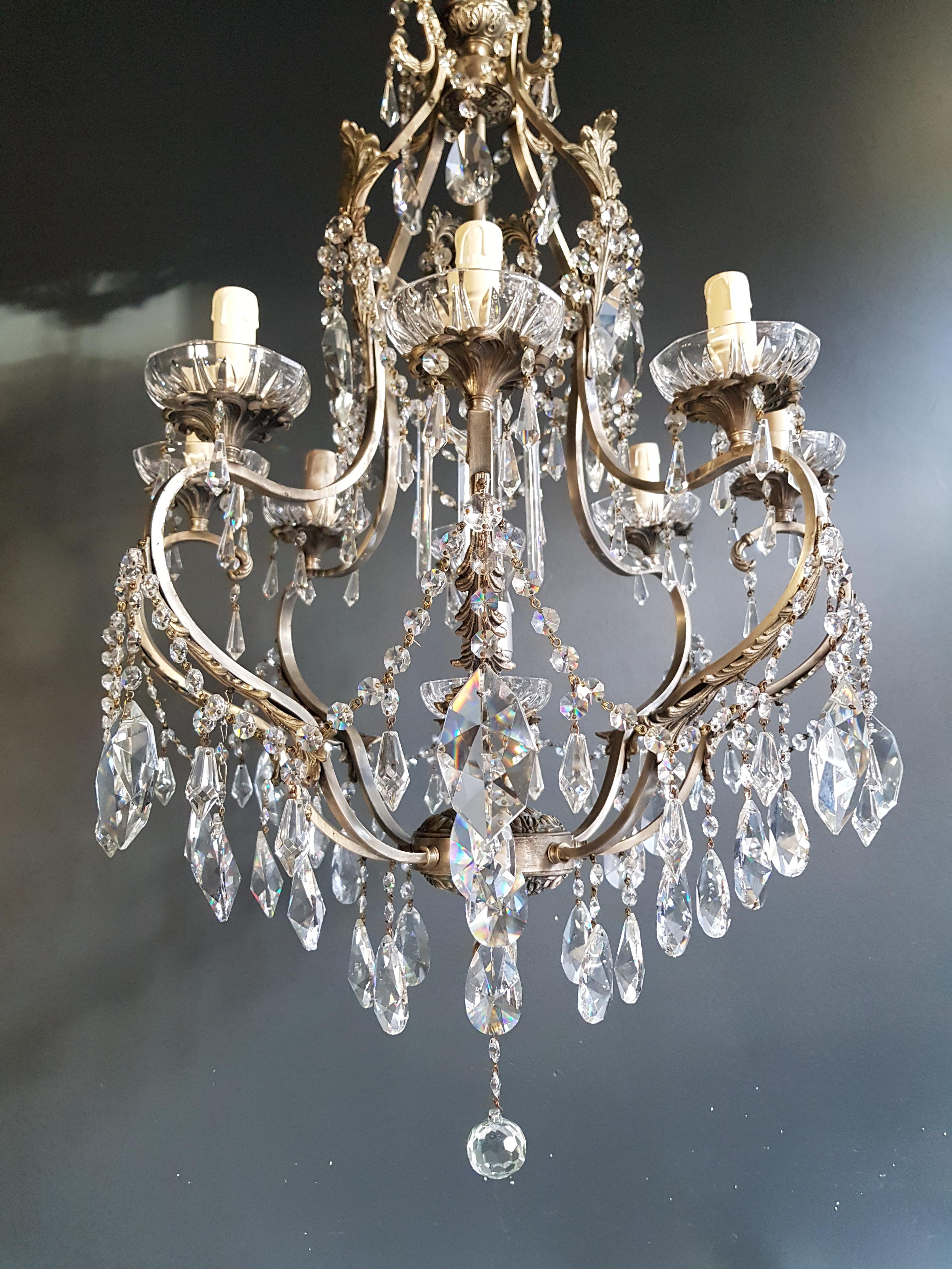 Baroque Silver Candelabrum Chandelier Crystal Antique Art Nouveau Pendant Lighting Lamp