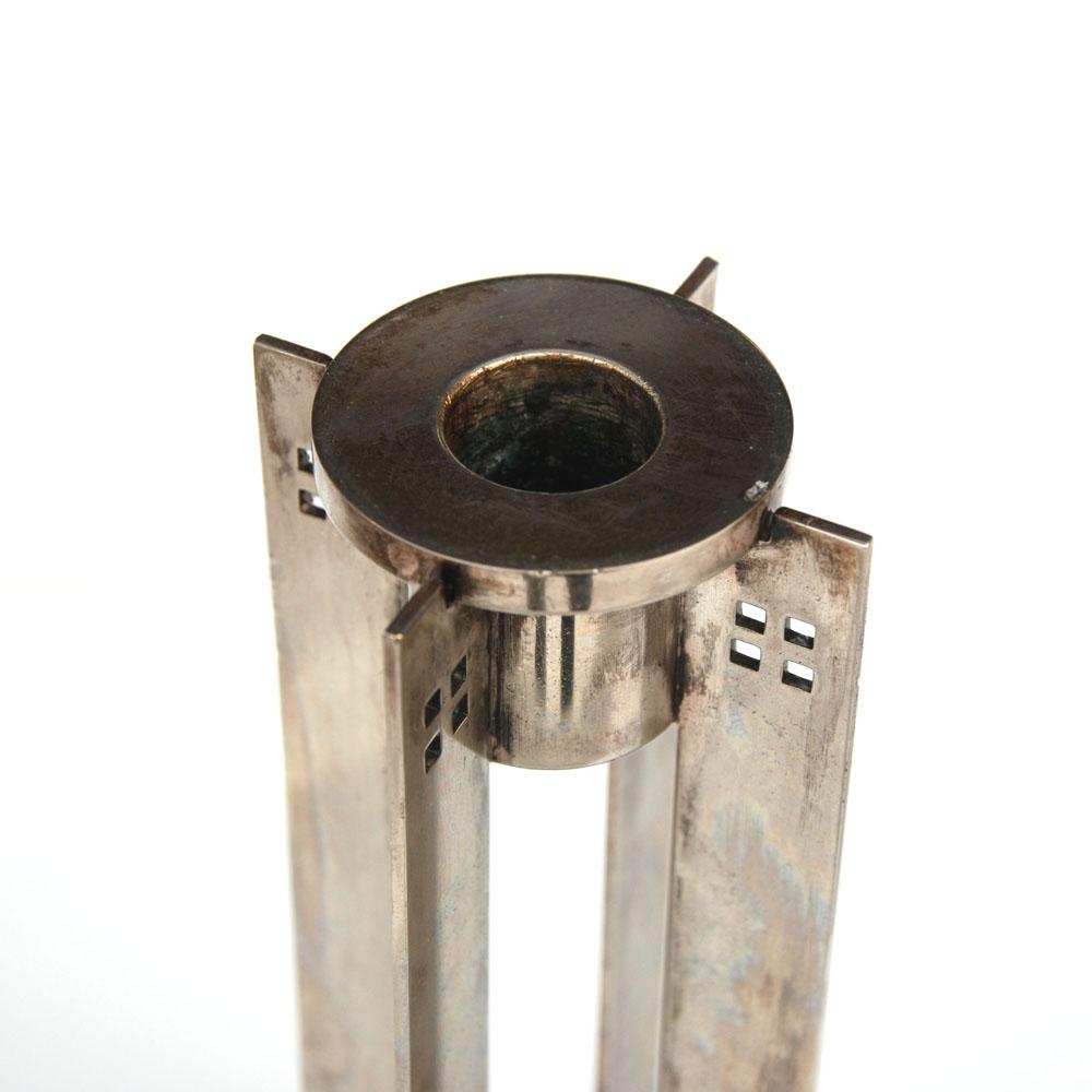 Silver Candleholder by Richard Meier for Swid Powell In Good Condition For Sale In Pasadena, TX