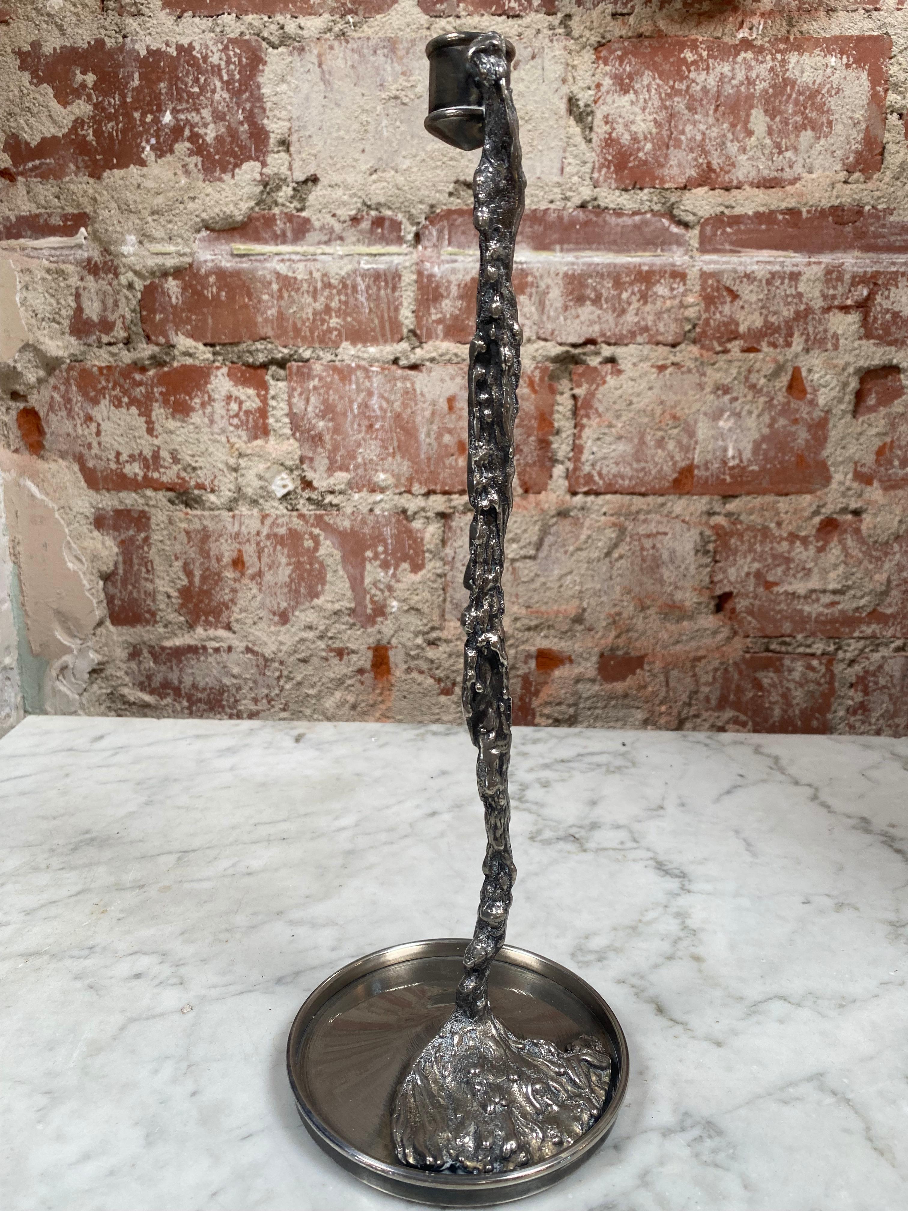 Italian Silver Candle holder Italy 1950 For Sale