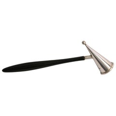 Retro Silver Candle Snuffer with Wooden Handle, Dated 1999, Millennium Hallmark London