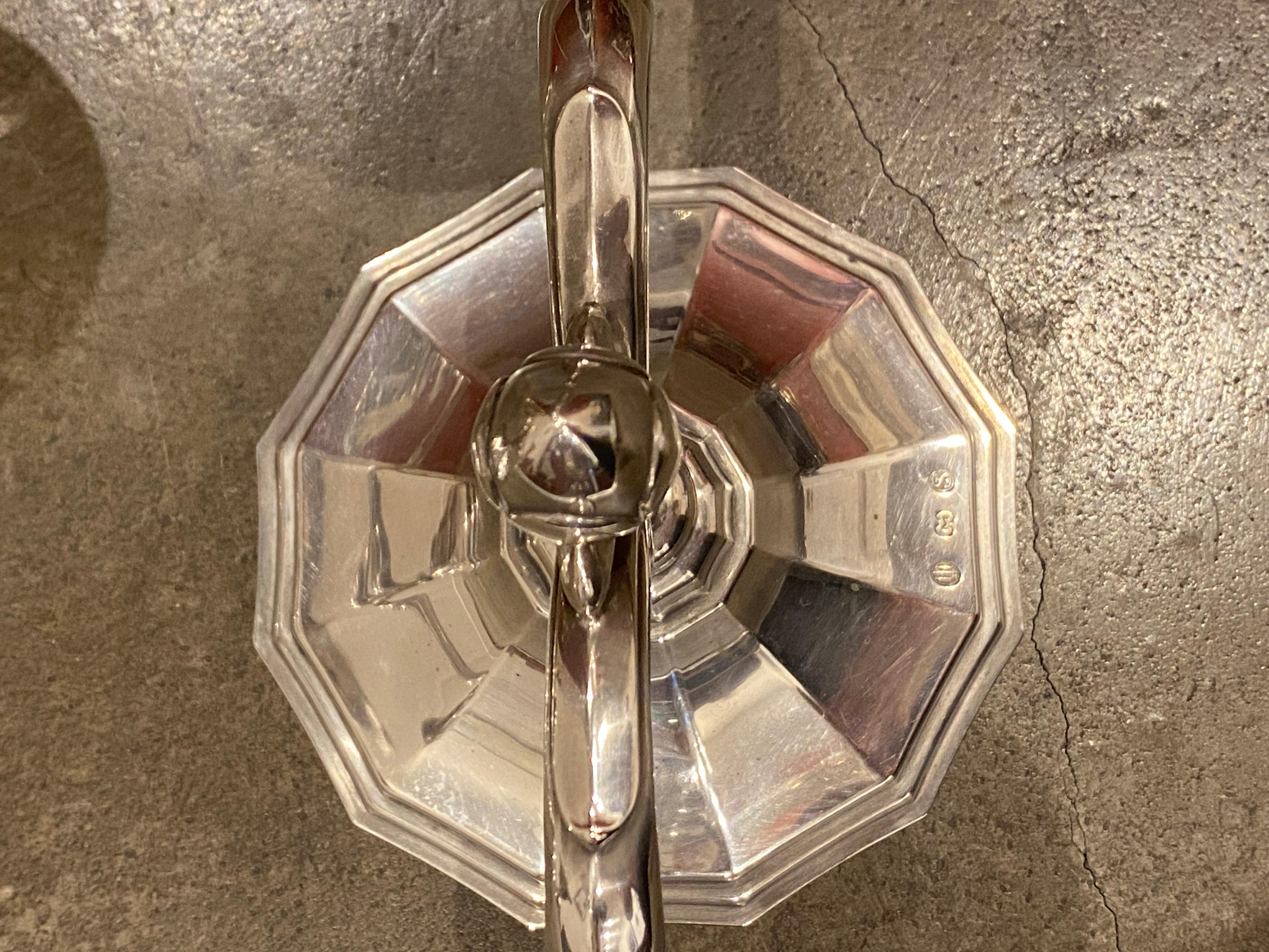 Bastoncini per candele/candelabri in argento, Danimarca, 1937 circa. Maestro di saggi Johannes Siggaard. in vendita 3