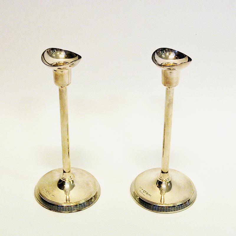 Silver Candleholder Pair by Ainar Axelsson for GAB, Sweden, 1967 In Good Condition In Stockholm, SE