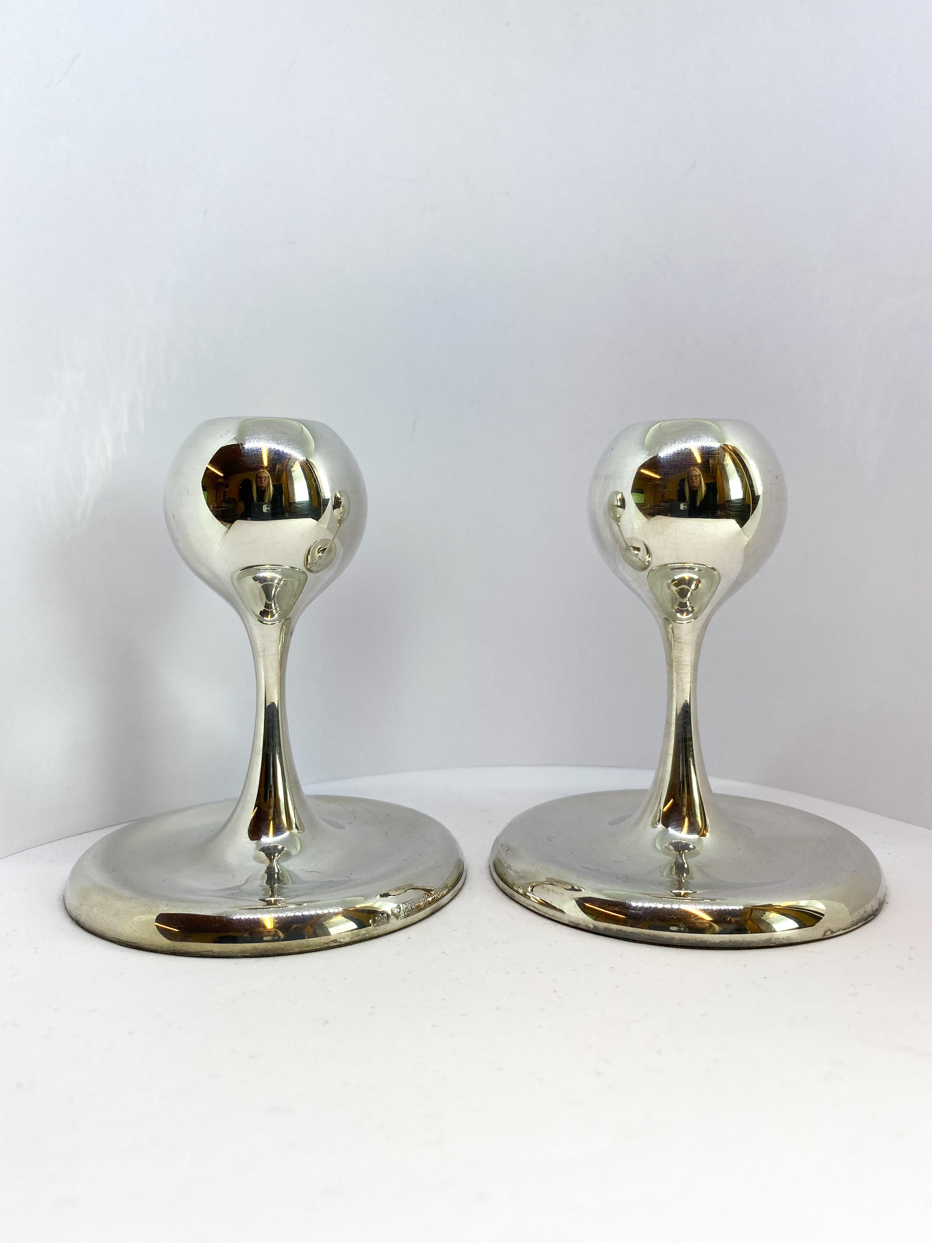Modern Silver Candleholders from Finland For Sale