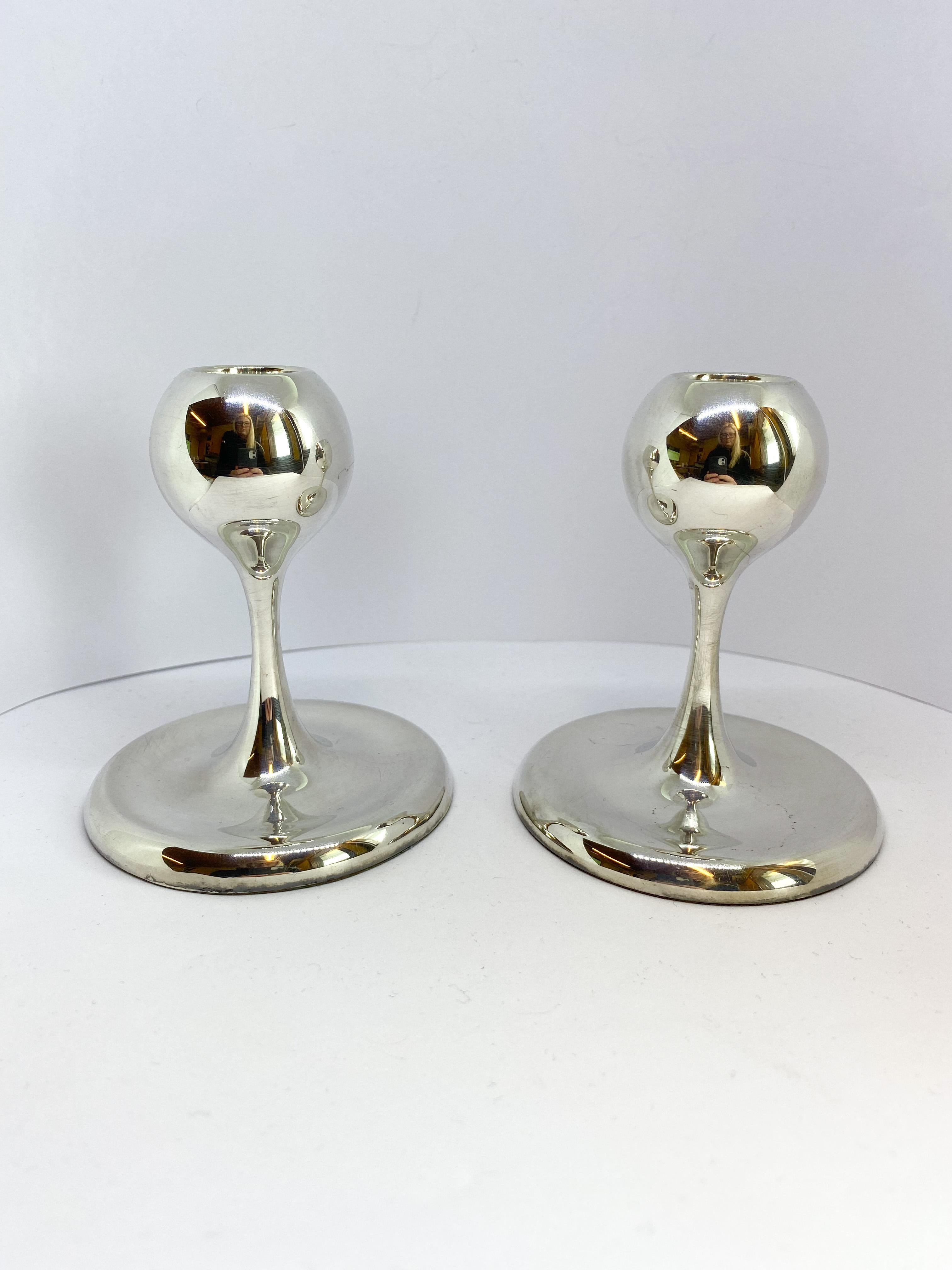 Silver Candleholders from Finland For Sale 2