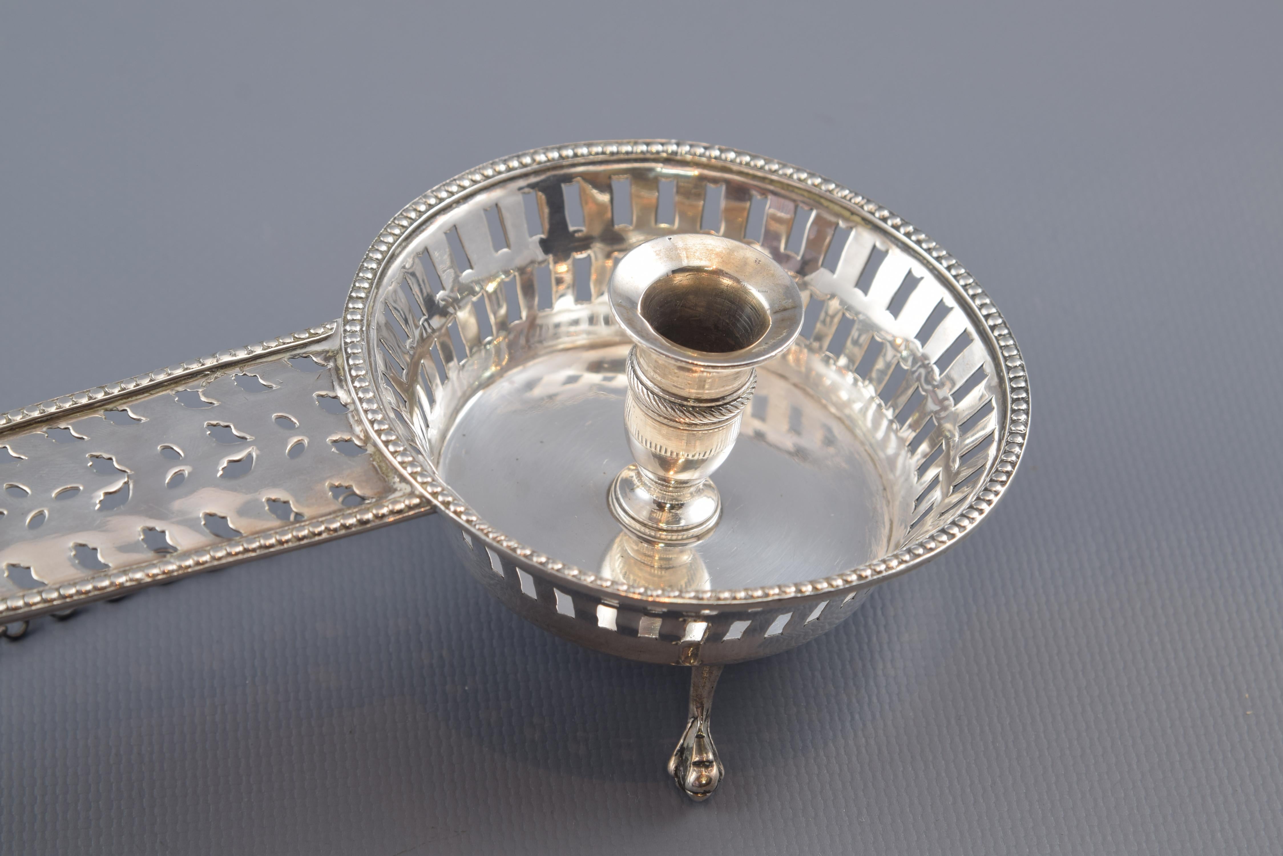 Neoclassical Silver Candlestcik or Candle Holder, Francesc P. Arquer, Barcelona, circa 1825 For Sale