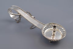 Bougeoir ou bougeoir en argent avec pinces ou tweezers, Barcelone, 19e siècle