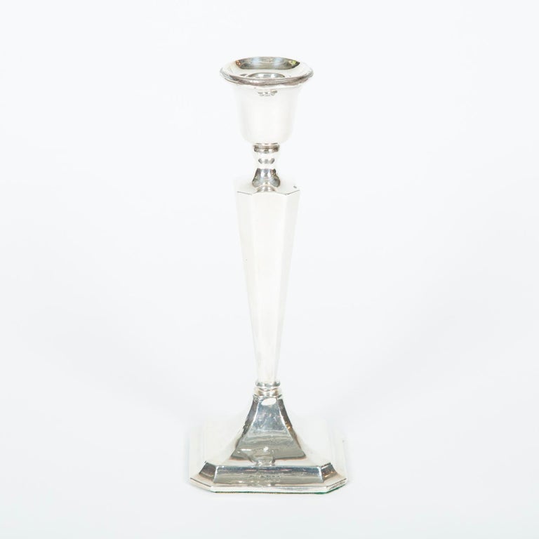 Silver Candlestick with Chester Marks For Sale at 1stDibs