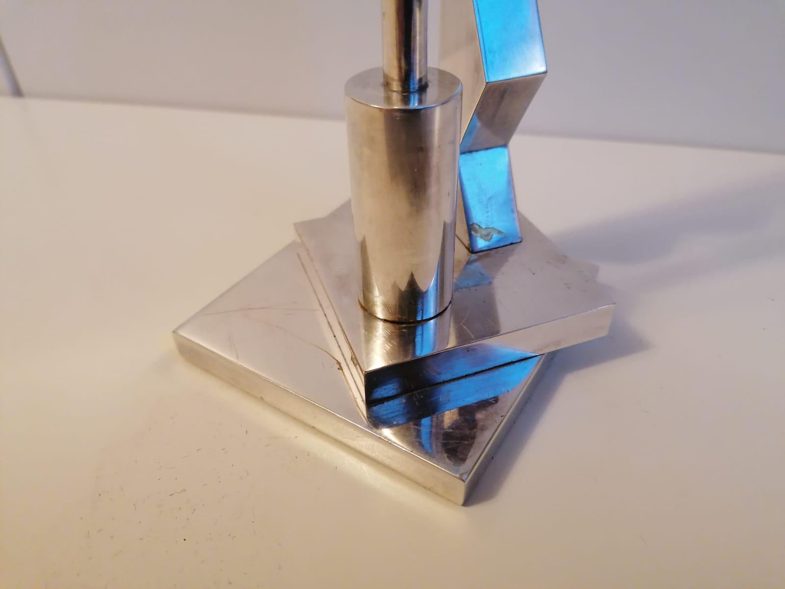Italian Silver Candlesticks by Ettore Sottsass
