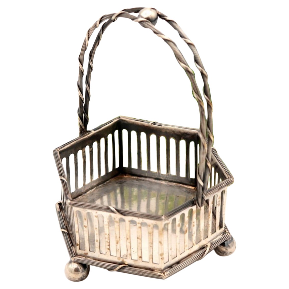 Silver candy box with cutouts and openings