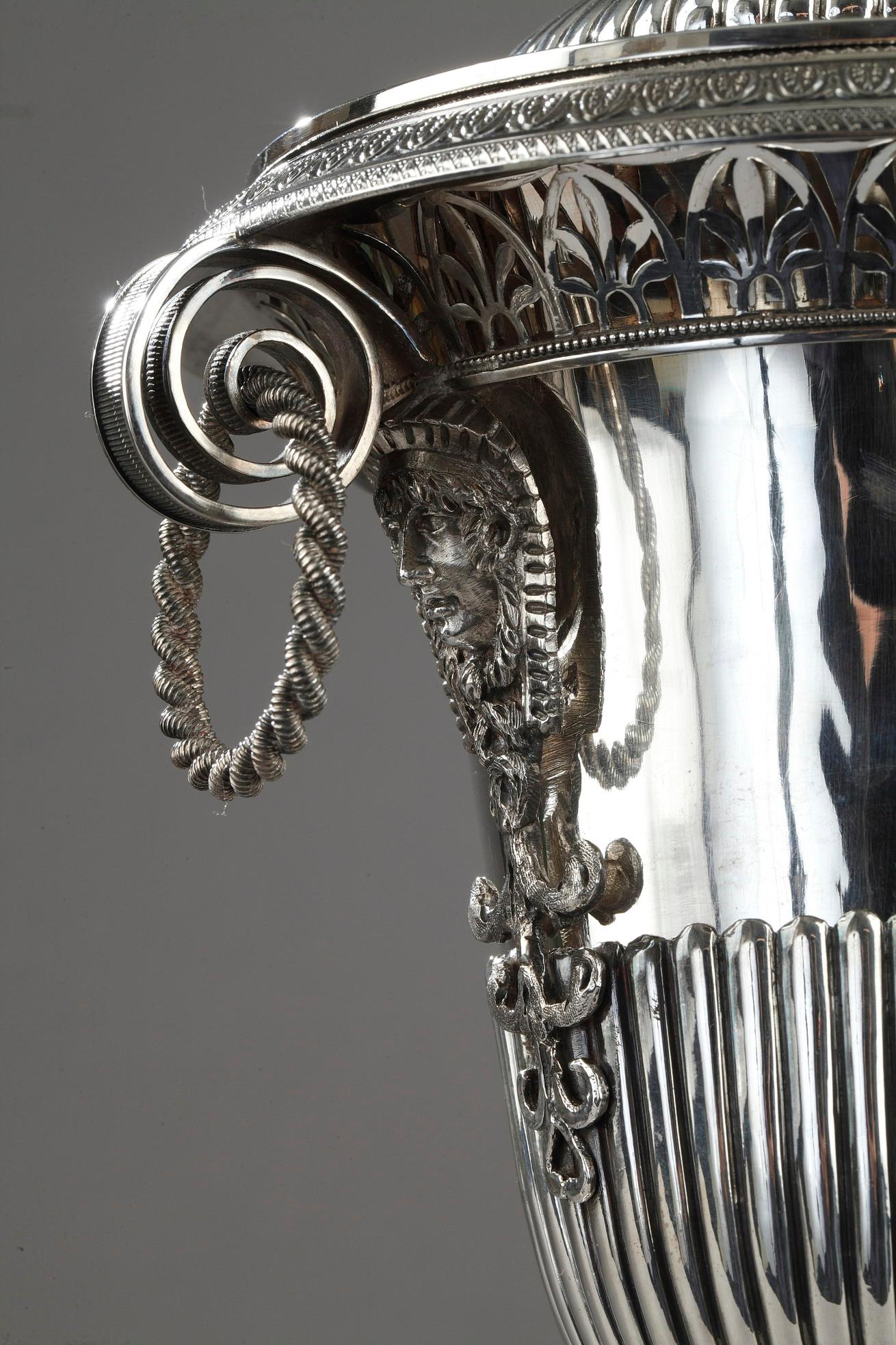 French Silver Candy Dish, Egyptian Style, First Empire For Sale