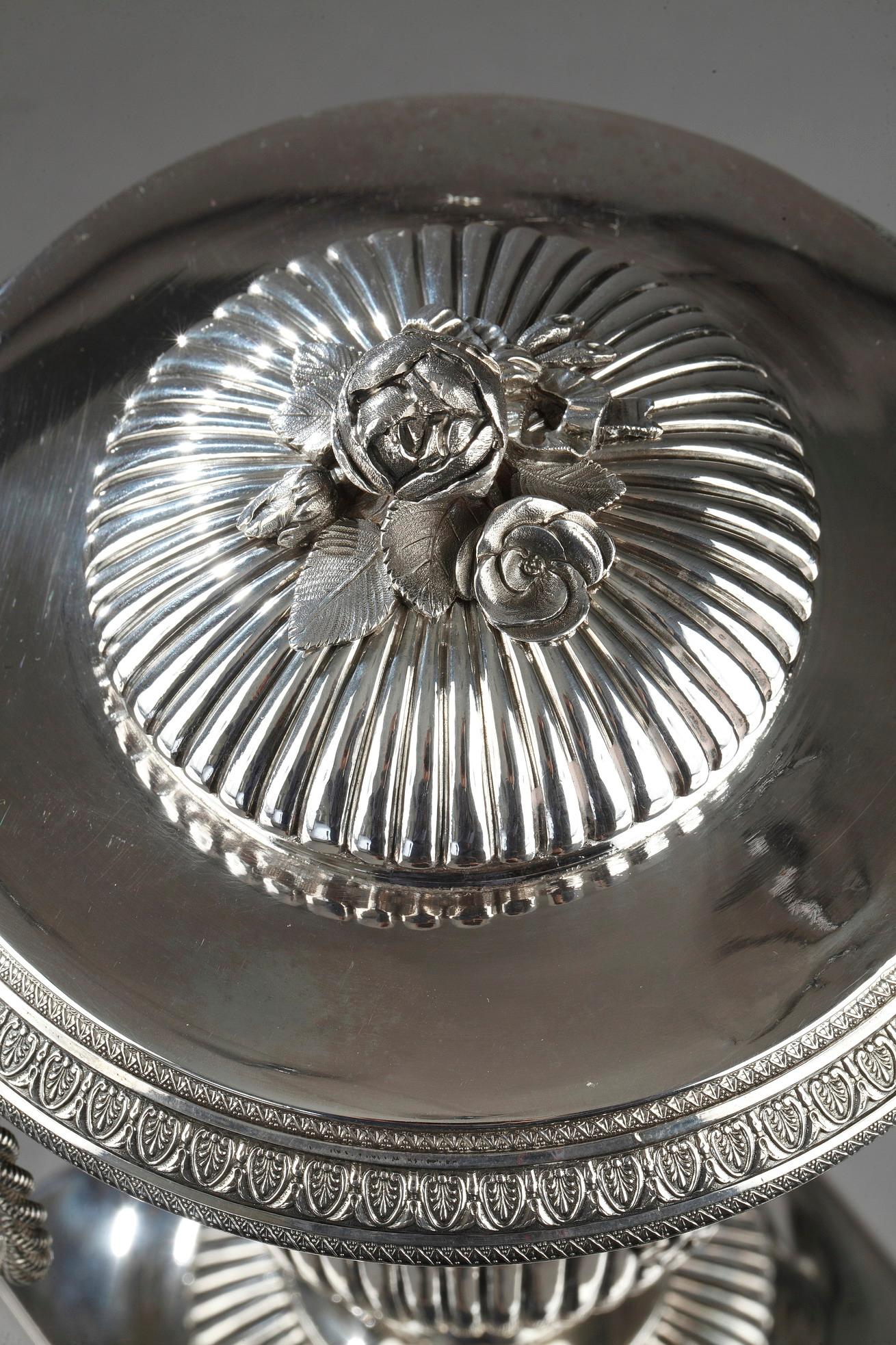 Early 19th Century Silver Candy Dish, Egyptian Style, First Empire For Sale