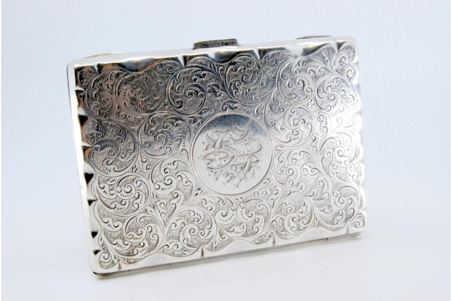 Silver card case with compartments and mechanical pencil For Sale 5