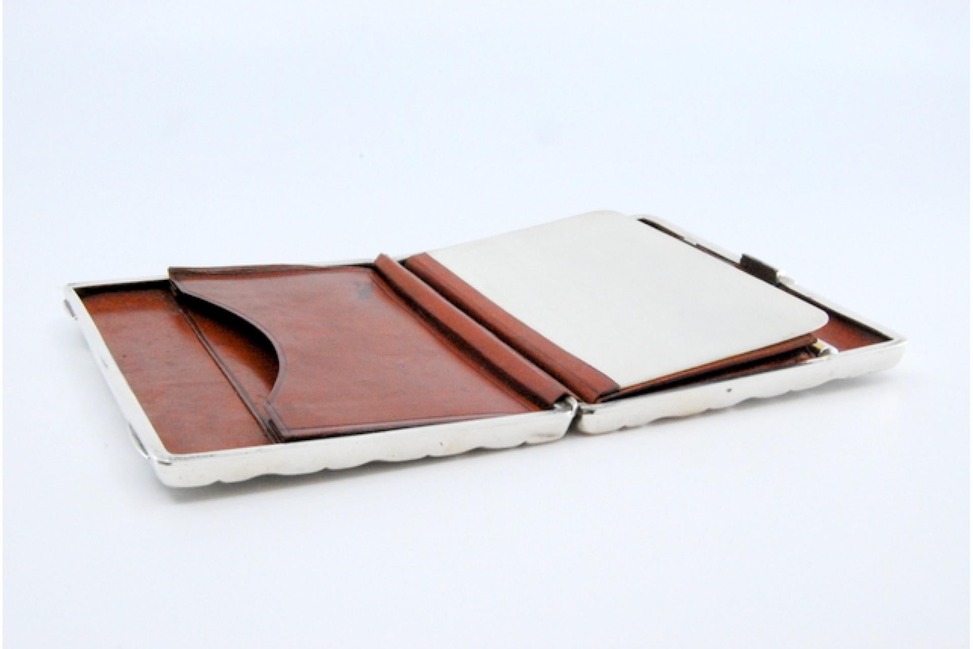 Silver card case with compartments and mechanical pencil For Sale 3