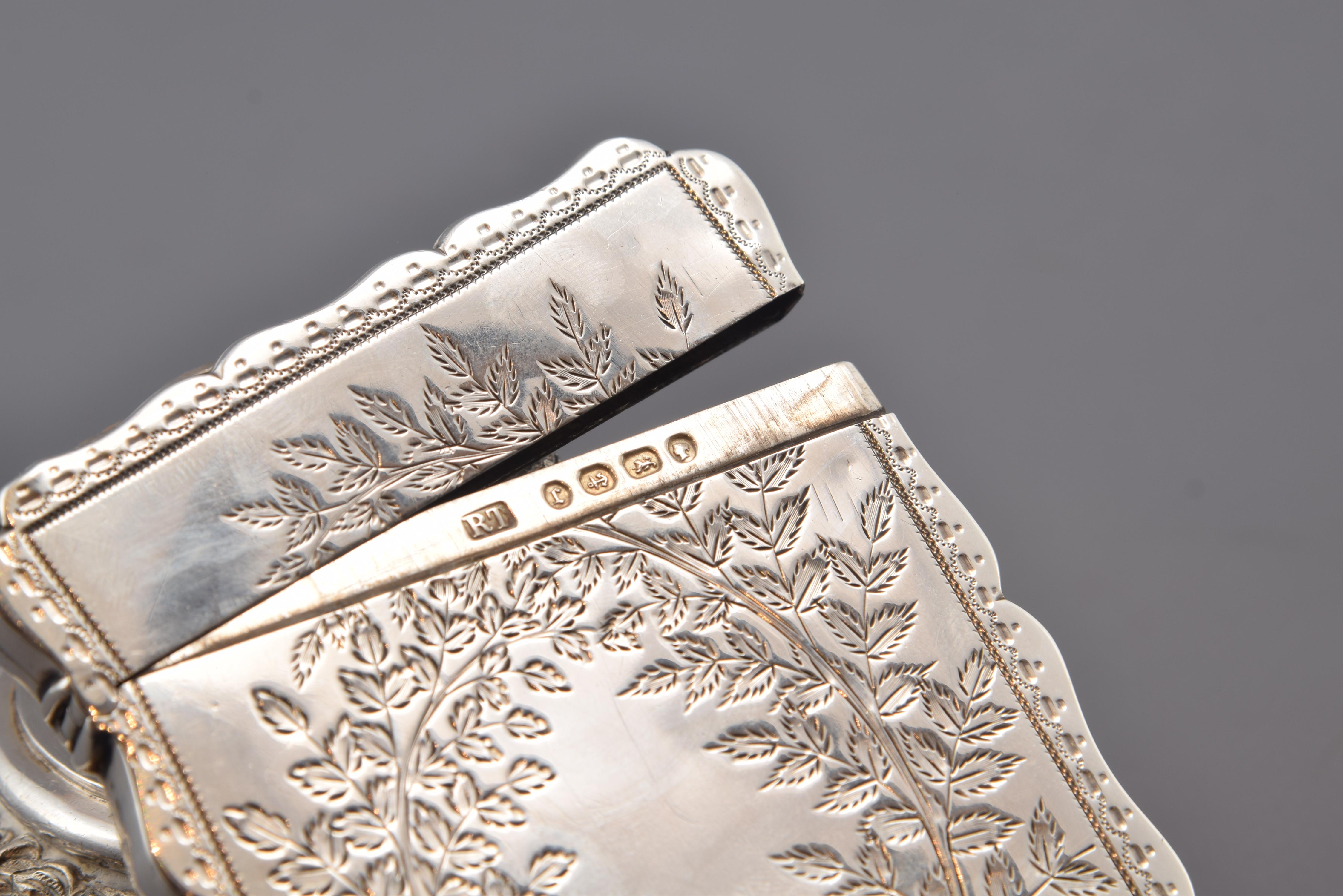 Late 19th Century Silver Card Case, with Hallmarks, Robert Thornton, Birmingham, England, 1877
