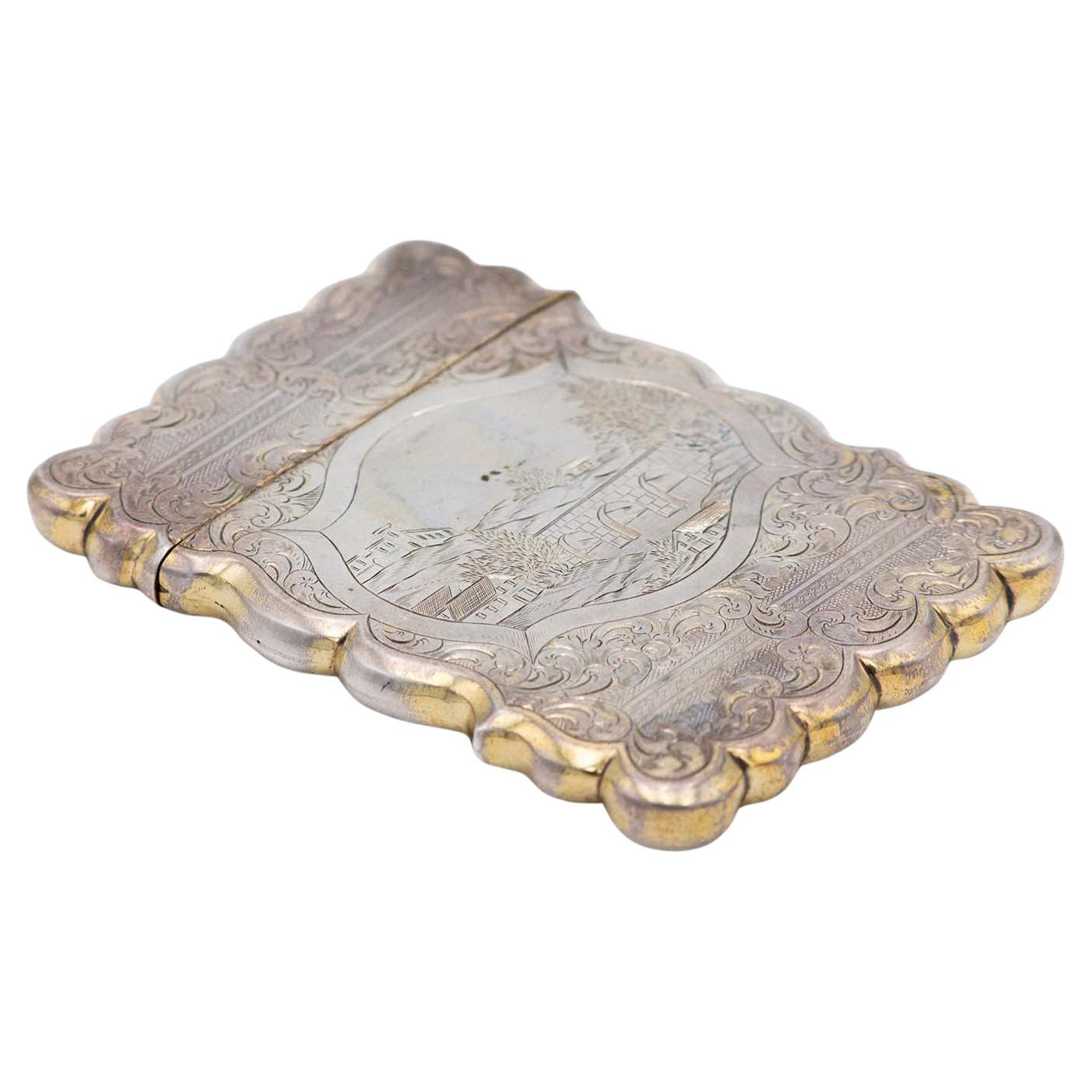 Silver cardboard box with guilloche engravings