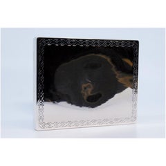 Silver cardboard box with rectangular shaped borders