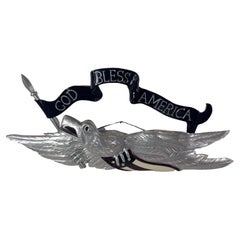 Silver Carved Eagle "God Bless America"