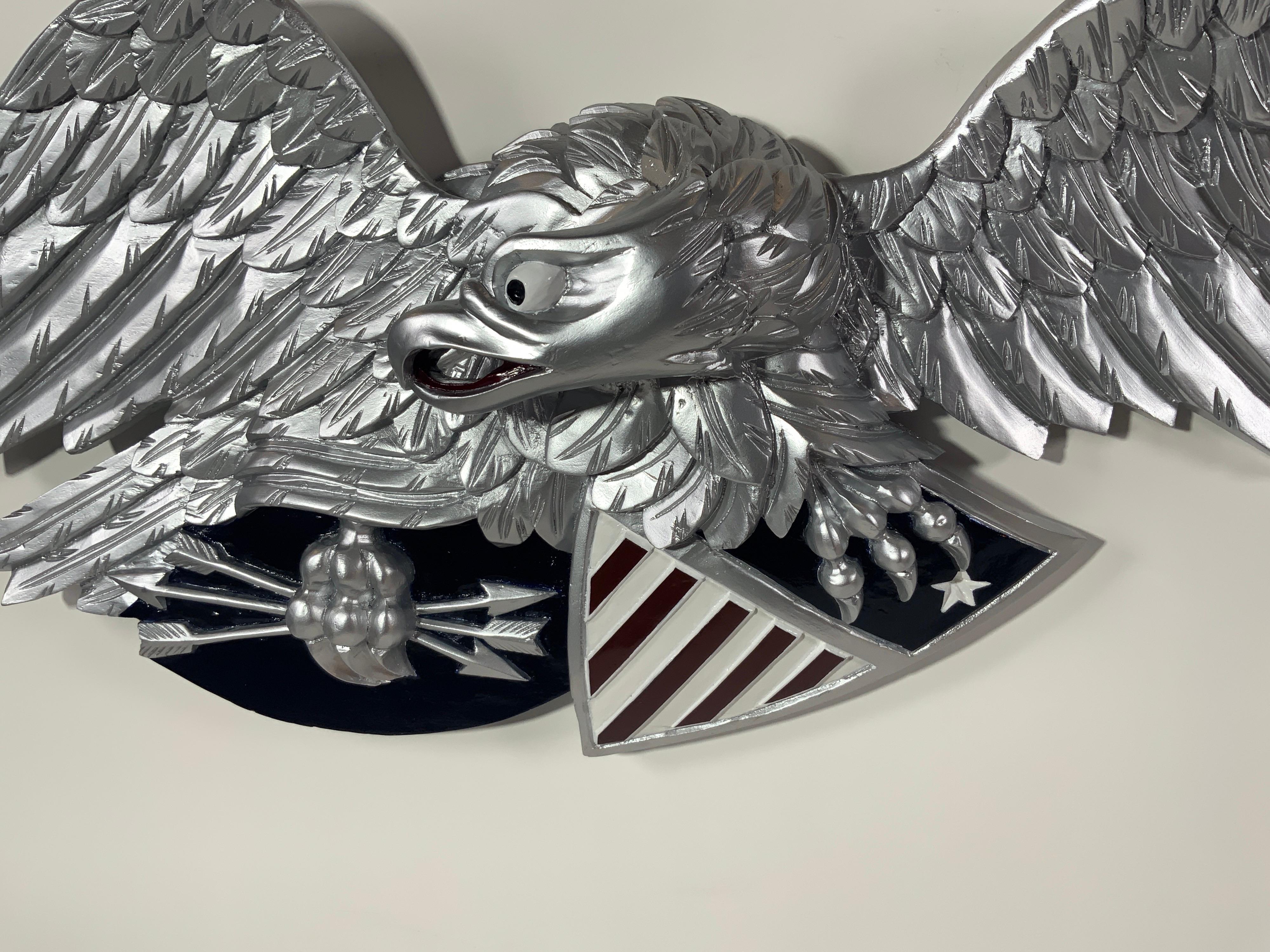 Silver Carved Louisburg Eagle For Sale 7