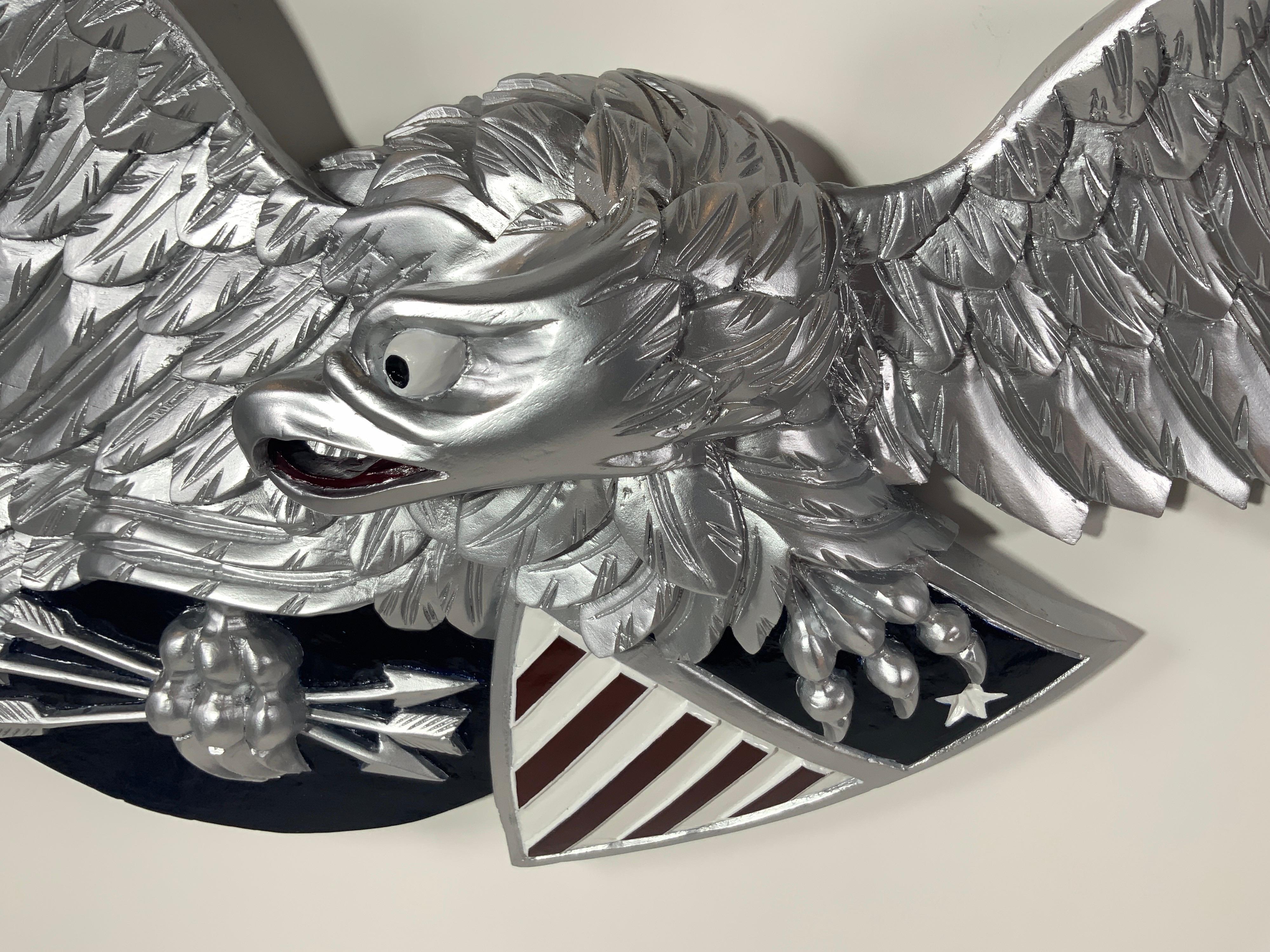 Silver Carved Louisburg Eagle For Sale 2