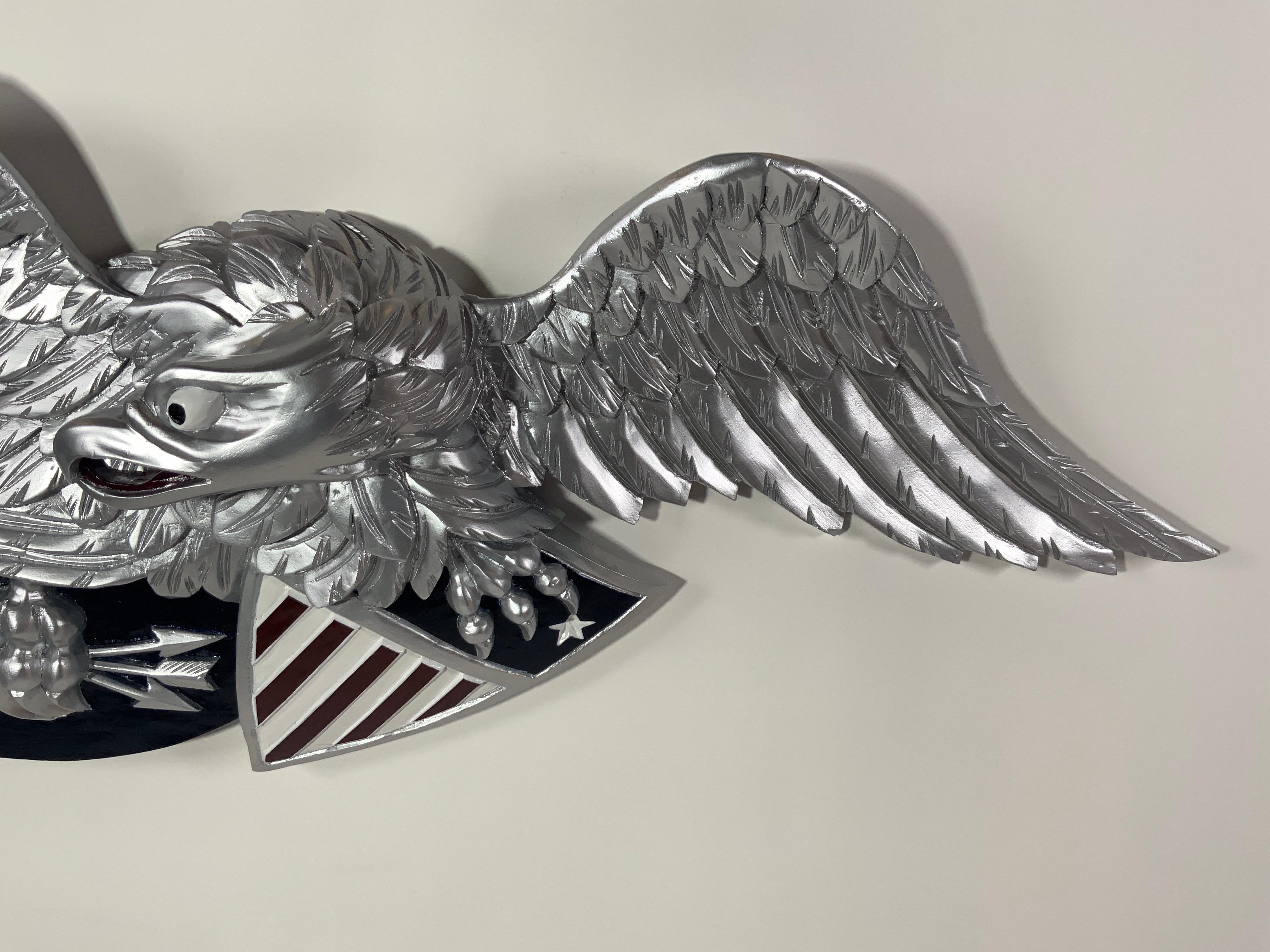 Silver Carved Louisburg Eagle For Sale 3