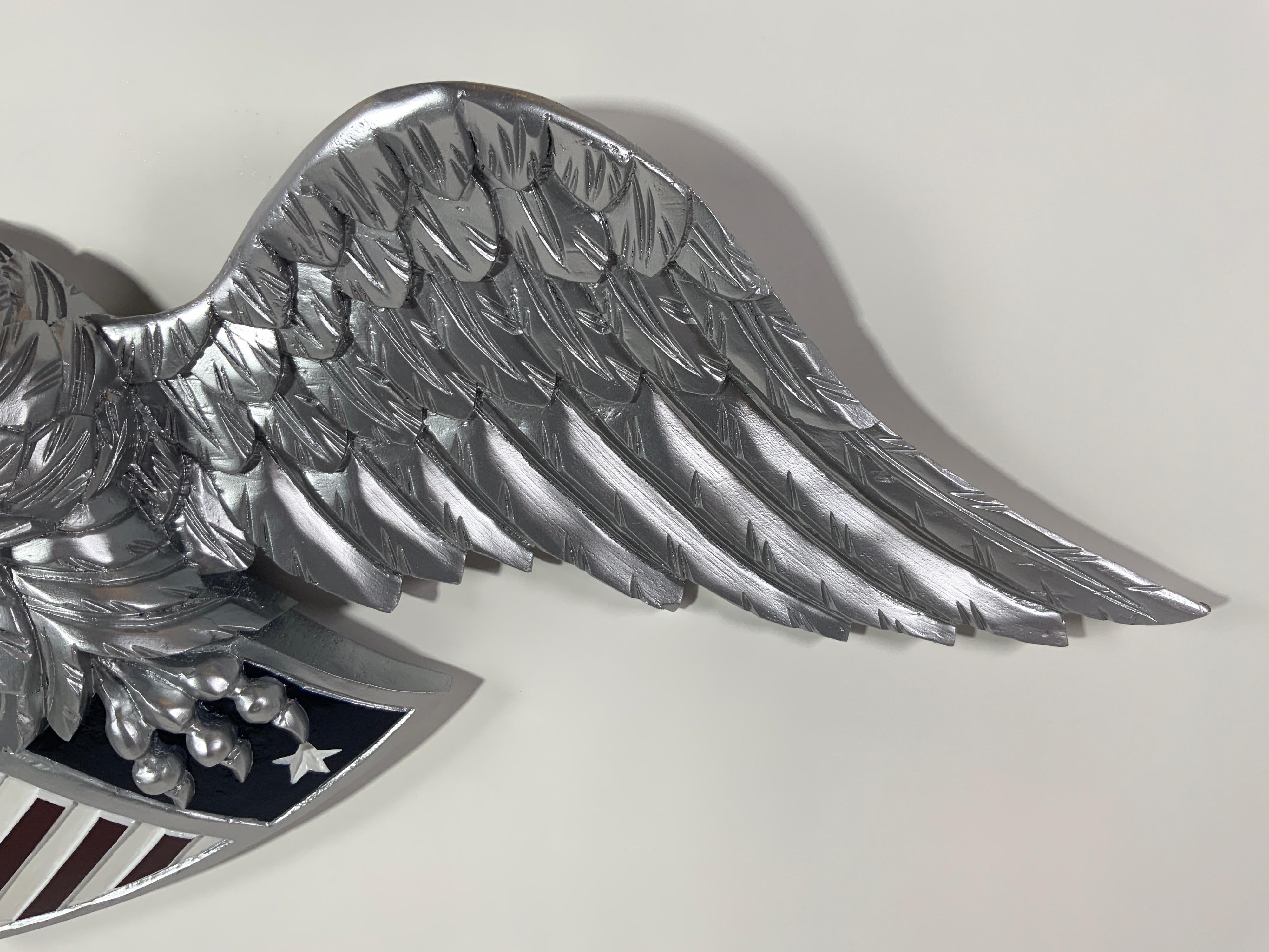 Silver Carved Louisburg Eagle For Sale 4