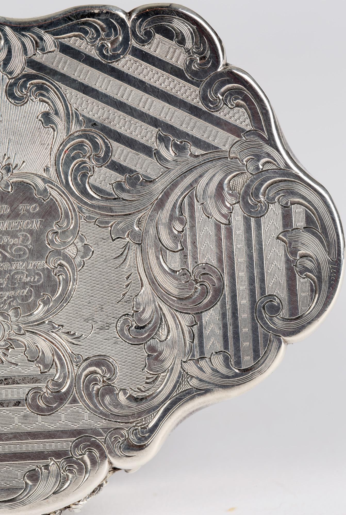 Silberne Schnupftabakdose mit Militärischem Interesse Präsentationsschnupftabak 1847 im Angebot 5