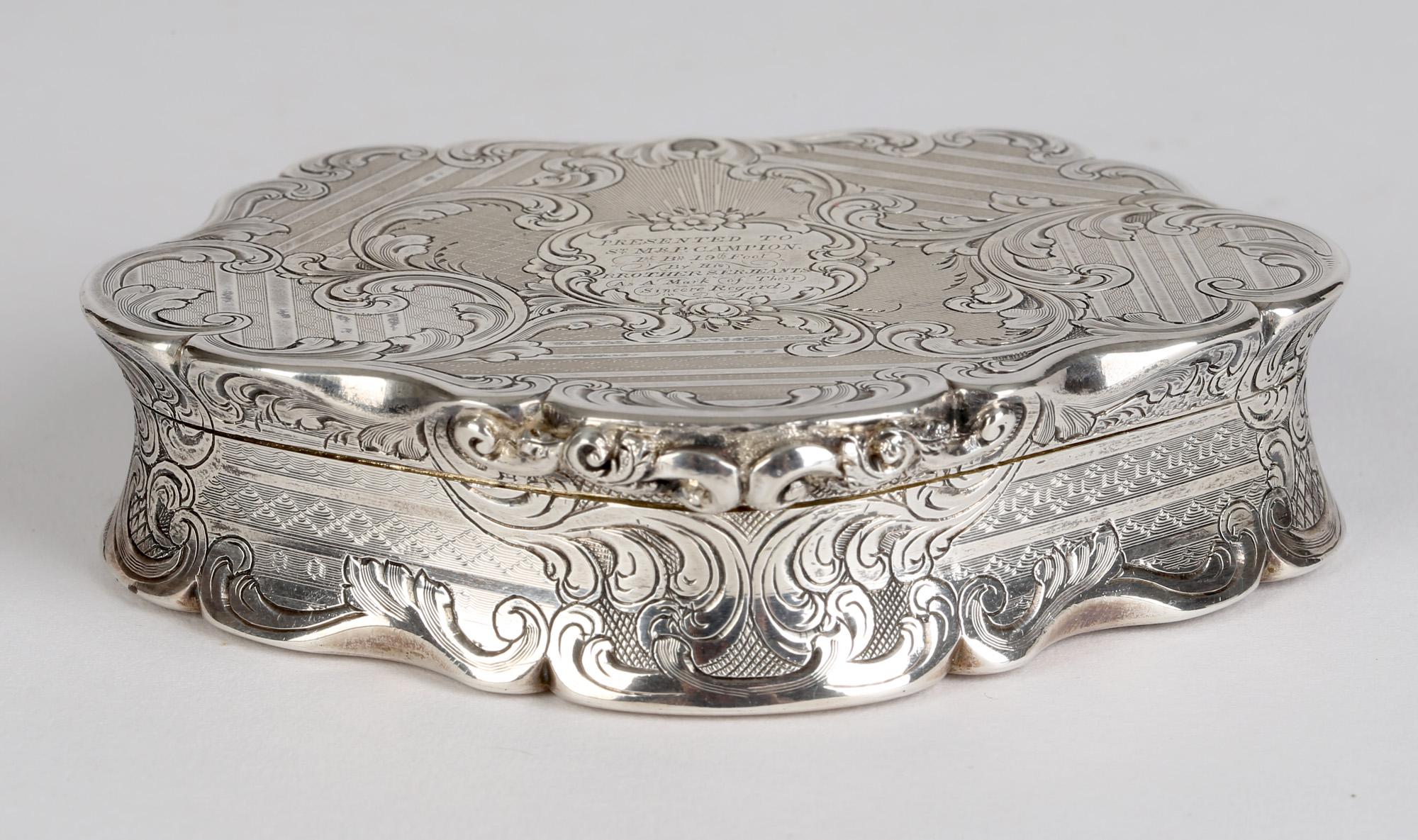 Silver Cased Military Interest Presentation Snuff Box 1847 For Sale 11