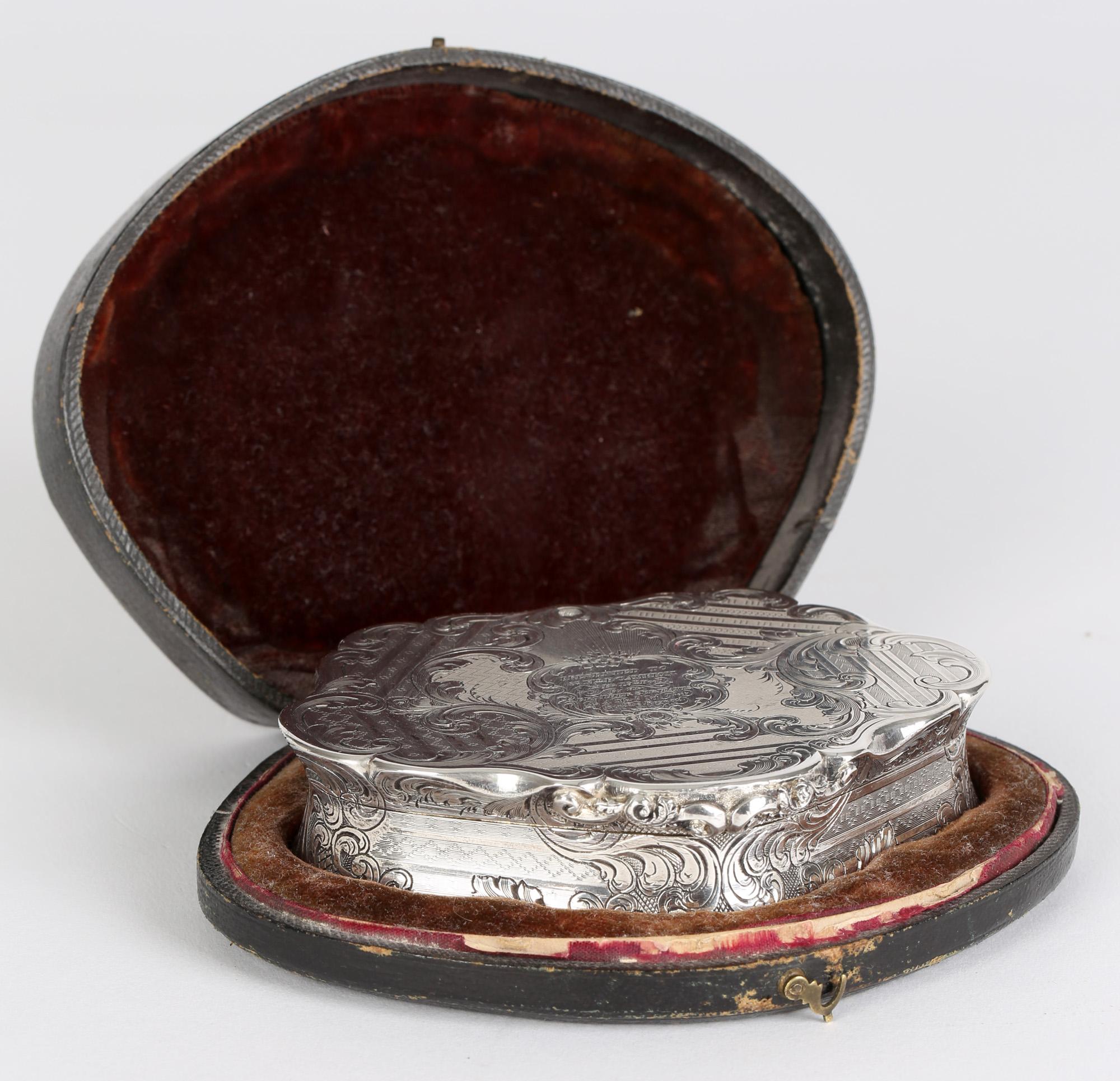 Silver Cased Military Interest Presentation Snuff Box 1847 For Sale 12