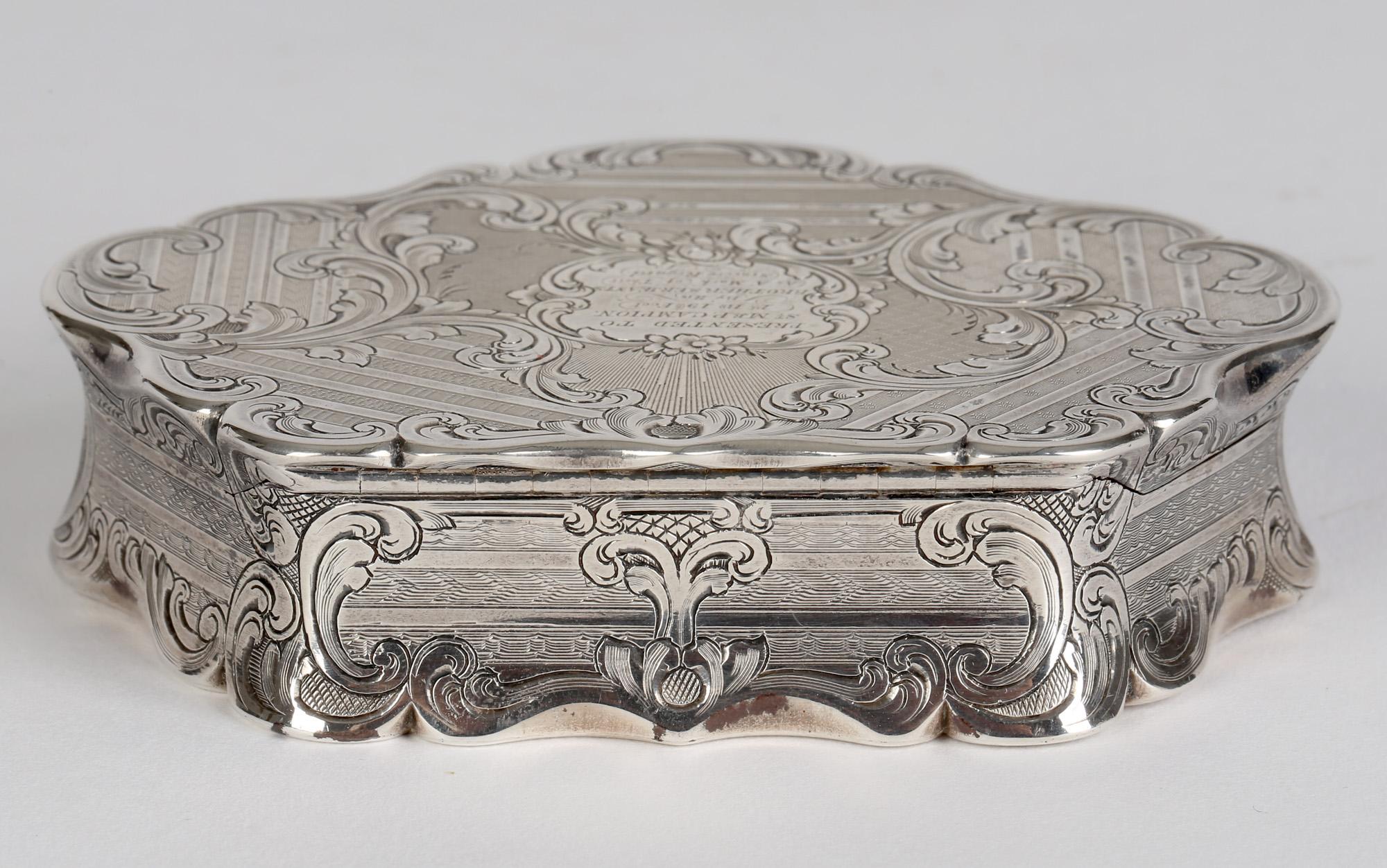 Silver Cased Military Interest Presentation Snuff Box 1847 For Sale 2