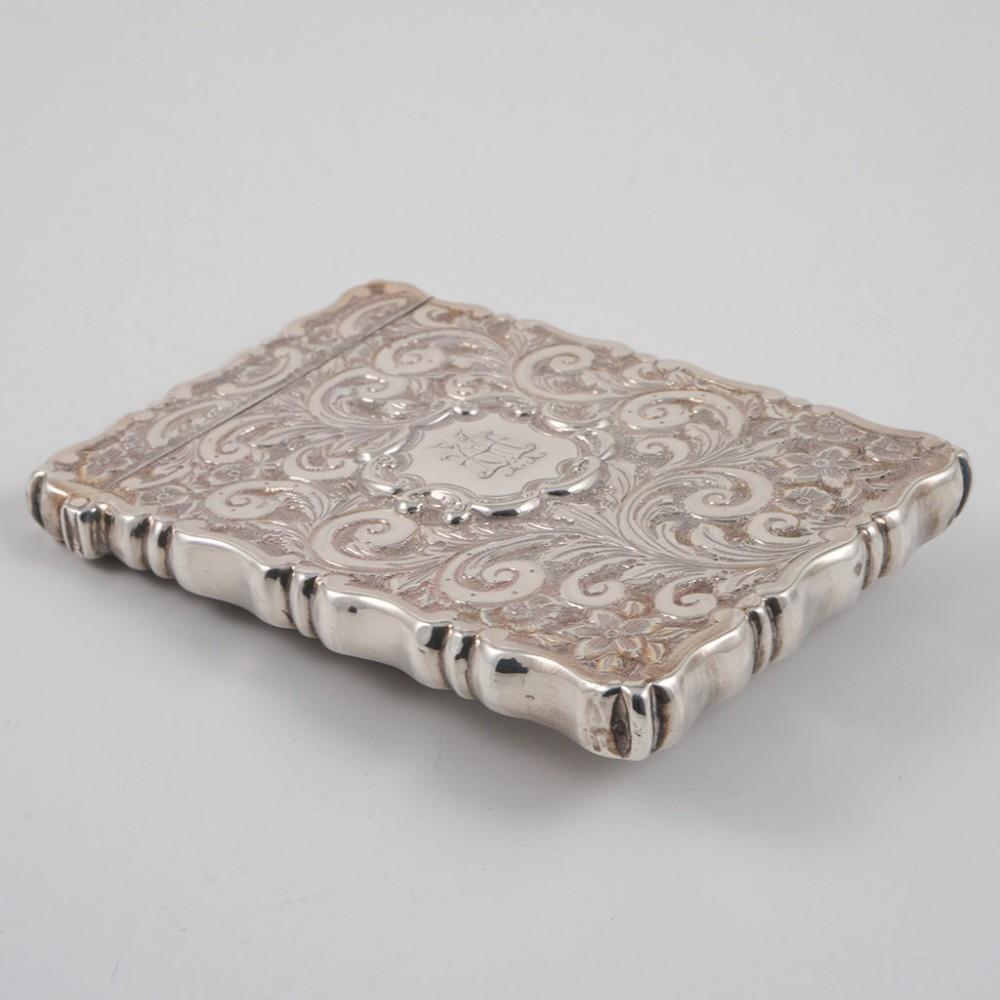 British Silver Castle Top Card Case Featuring Windsor Castle 1866