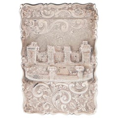 Silver Castle Top Card Case Featuring Windsor Castle 1866