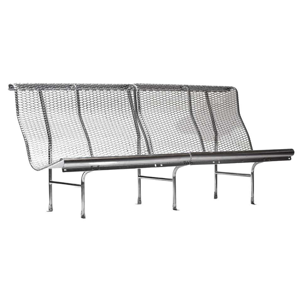 Silver Catalano Bench 90's Outdoor Seating Handmade in Spain For Sale