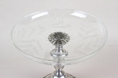 Silver Centerpiece With Engraved Glass Bowl, Hallmarked - Austria ca. 1895