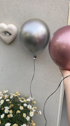 Silver Ceramic Balloon Wall Sculpture - Handmade by ArtArsouf