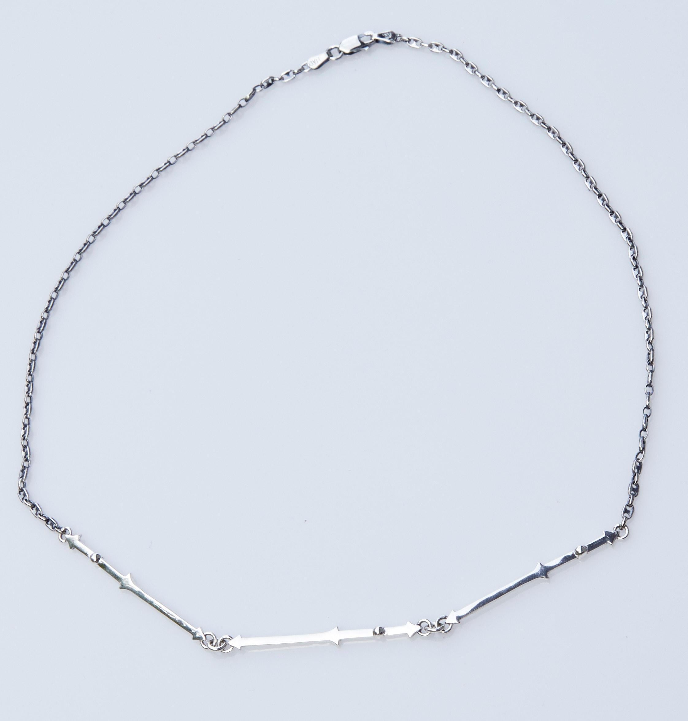 Round Cut Silver Chain Choker J DAUPHIN