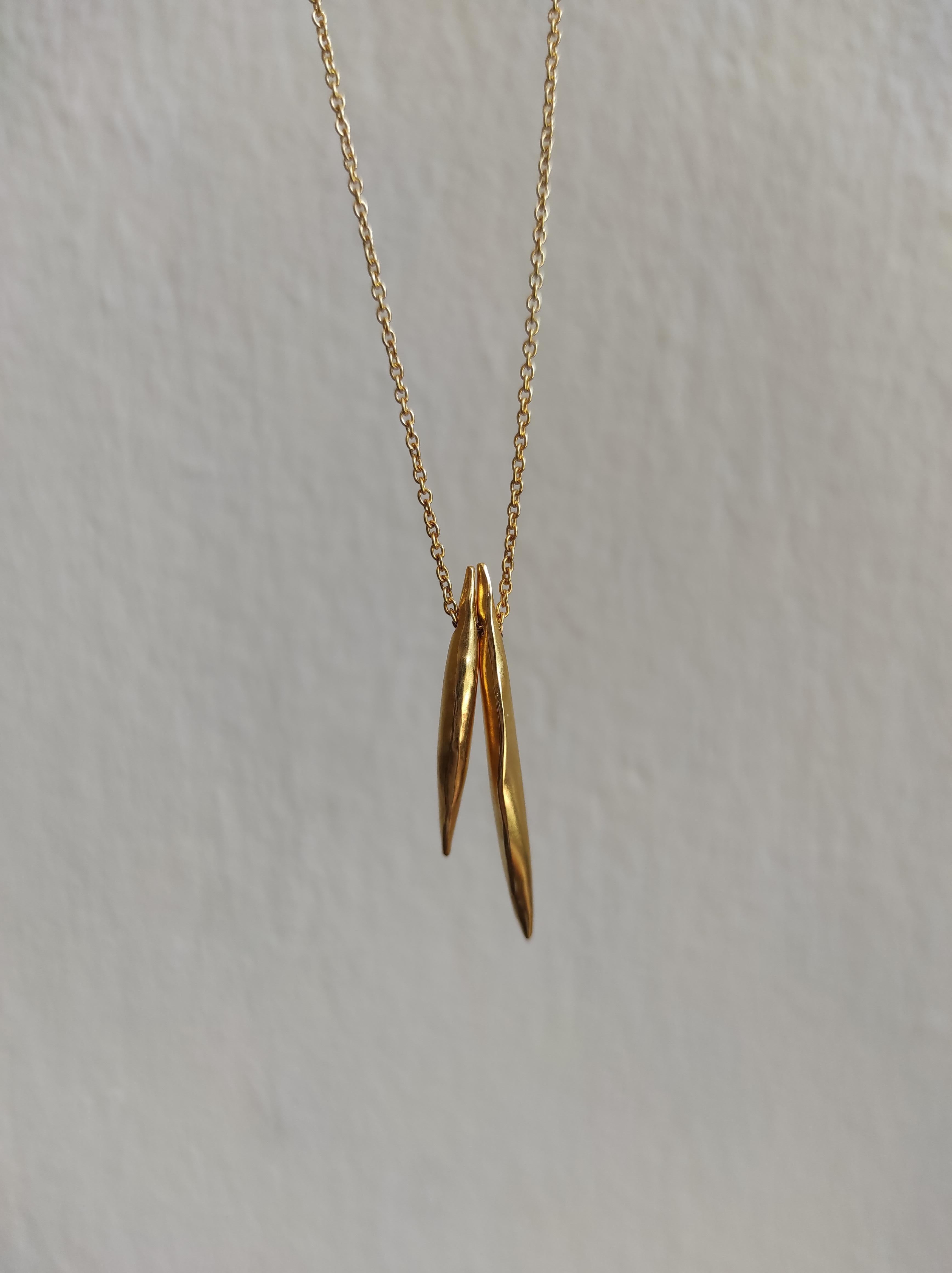 Contemporary Silver Chain Necklace Gold Plated For Sale