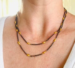 Silver Chain with 24K Beads by Kurtulan of Istanbul, Turkey