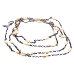 Silver Chain with 24K Beads by Kurtulan of Istanbul, Turkey