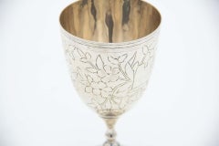 Silver chalice with engraved floral motifs