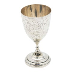 Silver chalice with engraved floral motifs