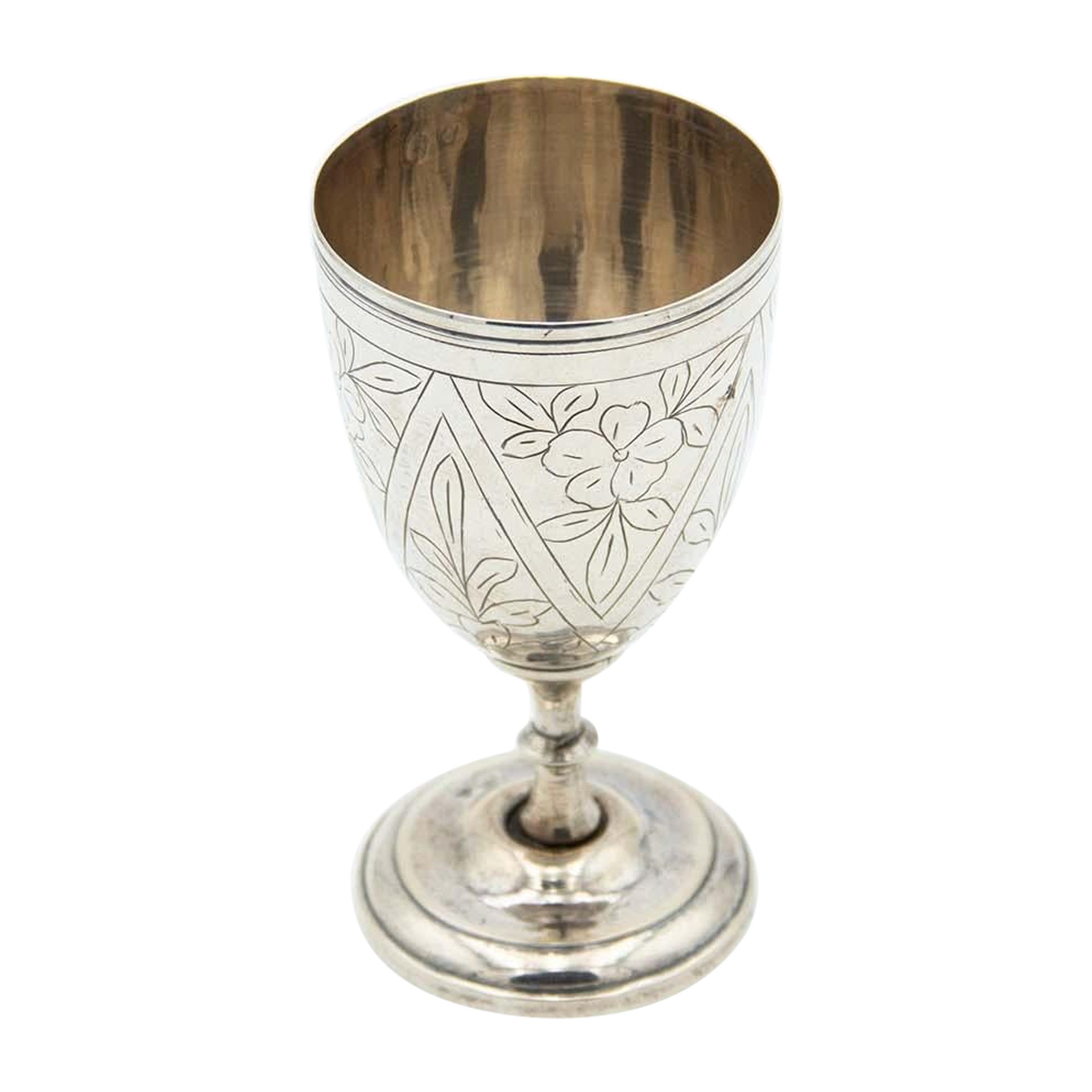 Silver chalice with floral motifs