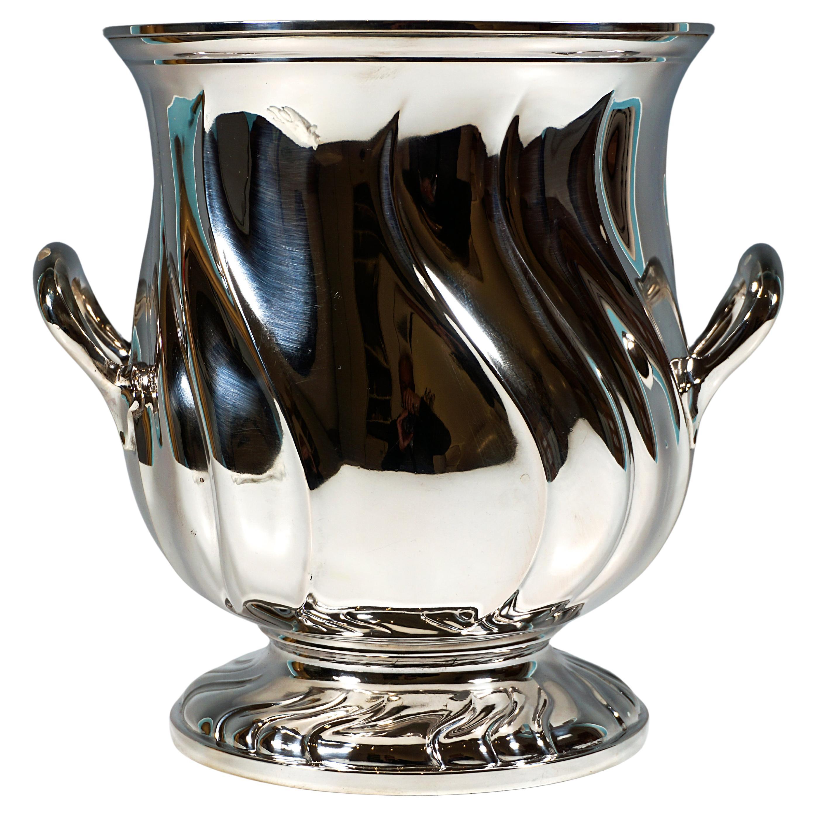 Silver Champagne Cooler In Tulip Shape, Wilkens & Sons Germany, 1919 For Sale