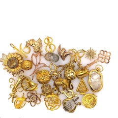Silver Charms/Pendants in Vermeiled Yellow & Rose Gold